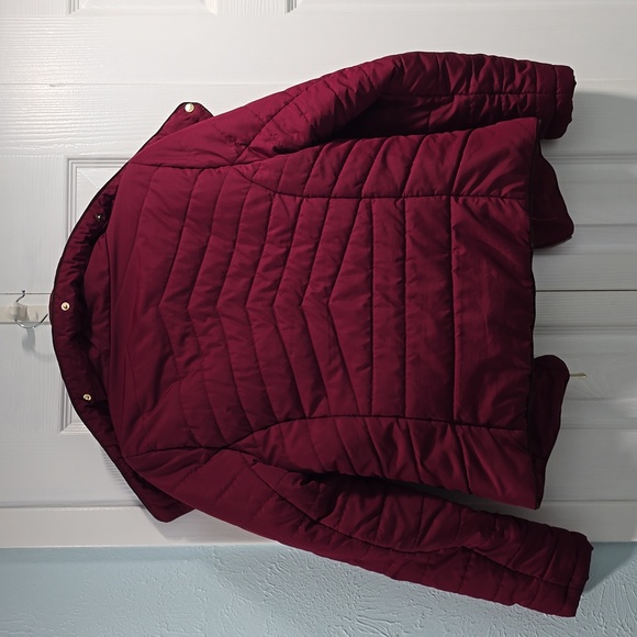 Small Maroon Active USA Puffer Coat - Picture 7 of 11